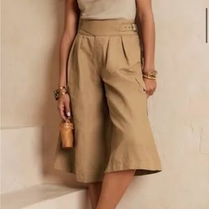 Linen Cotton Bermuda Short Culotte Size 8